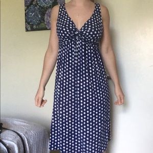 Merona Navy and White Polka Dot Dress
